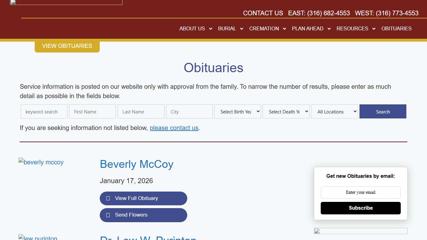 Obituaries Archive - Downing & Lahey Mortuaries and Crematory